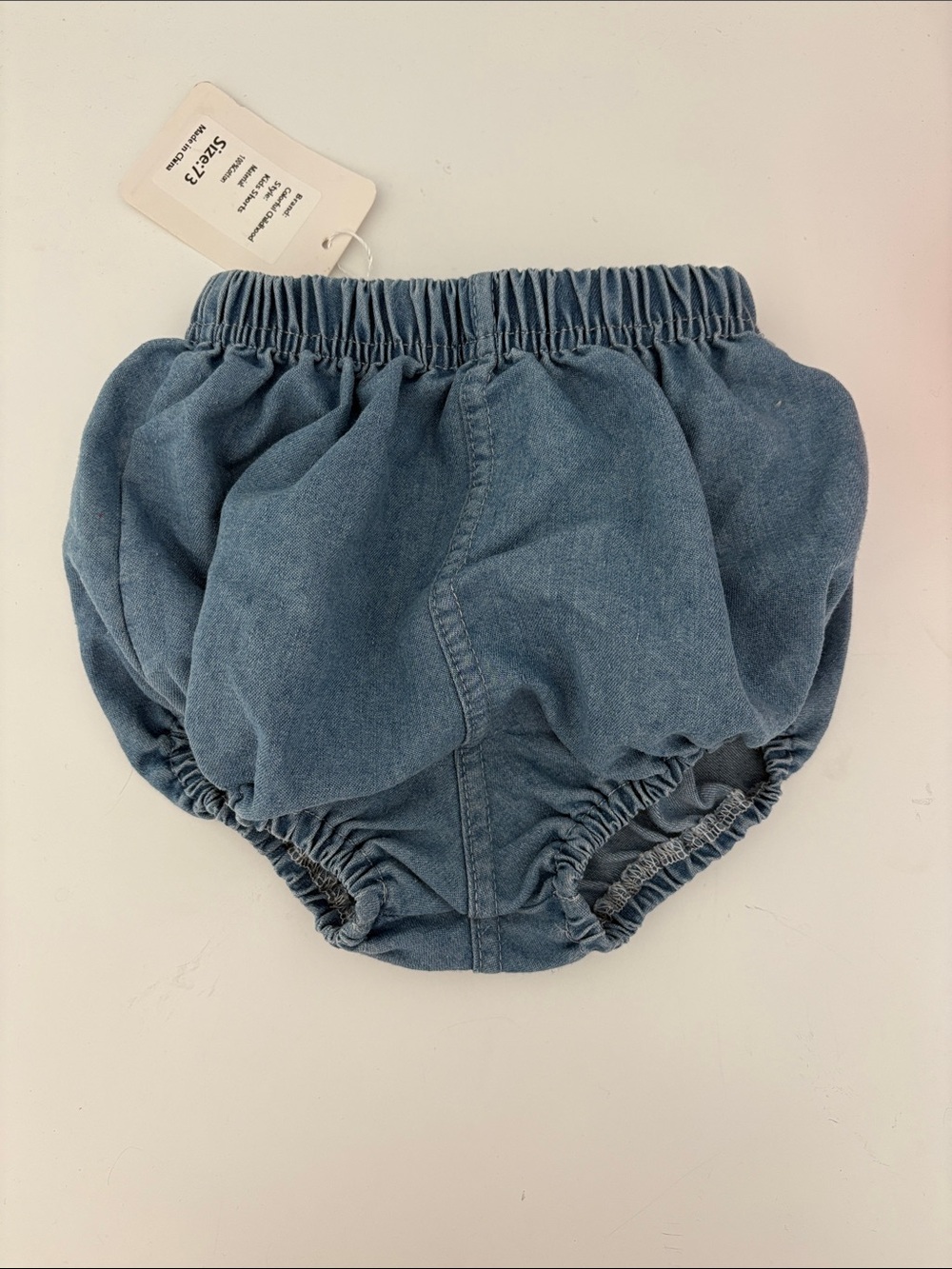 NWT baby girl mid blue denim bloomers with back pocket size 6-12 months